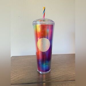 Starbucks Multicolor Iridescent Gradient Tumbler with Rainbow Straw
